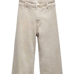 Zara Marine Straight High Rise Jeans - Stone